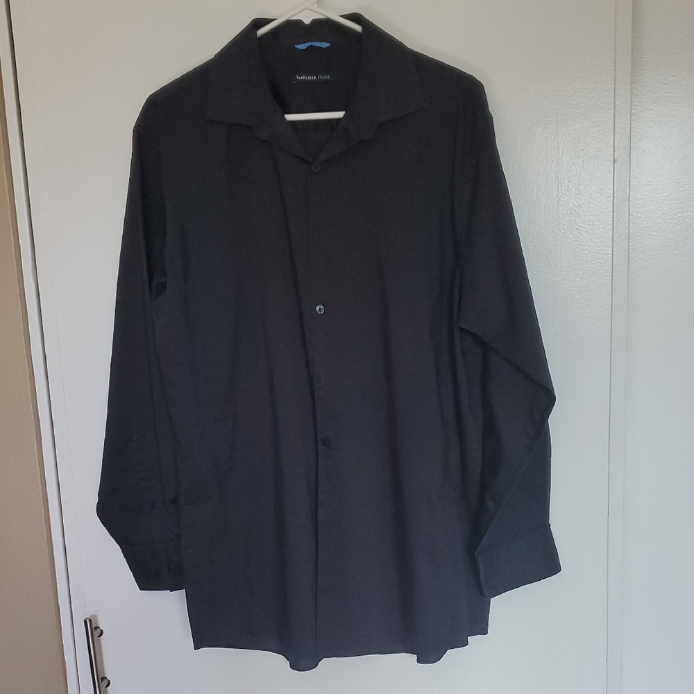 Van Heusen Black Slim Fit Mens Dress Shirt 16.5